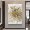 Golden Burst-Vertical abstract Textured Canvas Painting for Modern Interiors