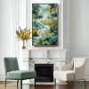 Golden Canopy – Impressionist Forest tree Oil Painting: Vibrant Yellow Blossoms & Light, Filtered Nature Scene for Home Decor"