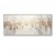 Golden Cascade – Luxury Gold & White abstract Textured Canvas Painting (Horizontal)