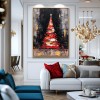 Golden Ember tree – abstract Textured Christmas Oil Painting