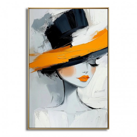 Golden Muse-abstract Portrait Art Painting | Textured Modern Wall Art on Canvas