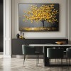 Golden Serenity - Plaster Art Texture Painting abstract Floral Canvas Oil Painting