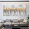 Golden Symphony-Textured abstract Canvas Painting in Gold & Gray for Modern Interiors