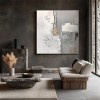 Golden Veil: Minimalist abstract Wall Art in Grey, White & Gold - Textured Decor, Elegant Accent for Modern Luxury Homes