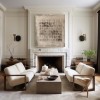 Grid Harmony-Wabi sabi abstract Painting in Neutral Earth Tones for Living Room