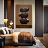 Hand-Painted Black Sheep Wall Art – Stacked Minimalist Animal Canvas for Modern Home Decor