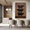 Hand-Painted Black Sheep Wall Art – Stacked Minimalist Animal Canvas for Modern Home Decor