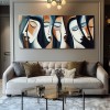 Harmonized Reflections-abstract Multi - Facial abstraction Wall Art: Neutral Earthy - Toned Modern Decor for Contemporary Spaces