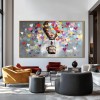 Heartbound Ascent – Colorful Graffiti Hot Air Balloon Wall Art