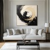 Infinite Swirl: abstract Swirl Oil Painting in Black, Beige & White Tones - Textured Wall Art, Modern Decor for Contemporary Interiors