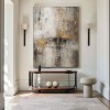 Large Gold and Grey abstract Painting – Textured Oil Canvas for Modern Interiors