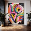 Love in Motion – Hand-Painted Textured abstract Wall Art with Bold Color for Modern Home Decor