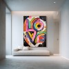Love in Motion – Hand-Painted Textured abstract Wall Art with Bold Color for Modern Home Decor
