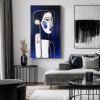 Midnight Contours-abstract Line - Art Portrait with Gold Accents: Modern Minimalist Wall Decor for Home Interiors