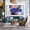 Midnight Current — abstract Blue Fish Oil Painting, Expressionist Textured Wall Art