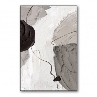 Minimalist Black & White abstract Painting: Wabi sabi Textured Wall Art