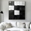 Monochrome Harmony: Textured Black & White Geometric abstract Art - Minimalist Wall Decor, Edgy Accent for Modern Interiors