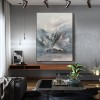 North Pole-Blue & White abstract Oil Painting Inspired by Arctic Landscapes