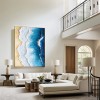 Ocean Edge: Textured Coastal Ocean Wave & Beach Oil Painting | Home Wall Decor Art