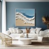 Ocean Serenity Waves: Blue White abstract Seaside Wave Artwork - Impasto Textured Wall Decor, Stylish Accent for Modern Homes