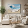 Ocean Whisper: Textured Ocean Wave Oil Painting - Coastal Wall Art for Living Room and Bedroom Decor