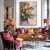 Ornaments of Joy - Christmas tree Ornament Oil Painting, Festive Textured Canvas Wall Art
