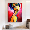Over My Shoulder-Colorful abstract Portrait Oil Painting for Modern Decor