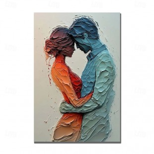 Passion and Serenity-Modern abstract Figure Painting for Bedrooms