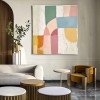 Pastel Mosaic-Textured abstract Wall Art - Soft Pastel Geometric Color Blocks for Modern Home Decor