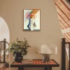 Petal Geometry - Geometric abstract Flower Vase Painting Modern Floral Wall Art