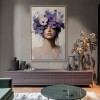 Petals of Silence-Impressionist Floral Portrait Oil Painting: Textured Purple - Blossom Wall Art for Elegant Interiors
