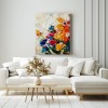 Radiant Blooms - Colorful Textured Floral Oil Painting, Vibrant abstract Flower Artwork for Home Decor