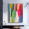 Rainbow Stripes-Vibrant Colorful abstract Oil Painting - Modern Wall Art for Living Room Home Decor