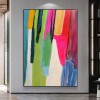 Rainbow Stripes-Vibrant Colorful abstract Oil Painting - Modern Wall Art for Living Room Home Decor