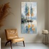 Reflections of Serenity-Textured abstract Lakeside Painting for Modern Decor