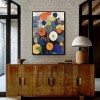Retro Bloom - Geometric abstract Circle Painting Colorful Modern Wall Art