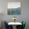 Roots of Life-Teal, White & Gold abstract Oil Painting for Modern Decor