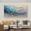 Seaside Shells Harmony-Textured Impasto Oil Painting, Colorful abstract Wave - Inspired Wall Art for Home Decor