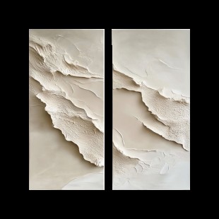 Serene Layers: Textured Diptych Serene Layers: Textured Diptych