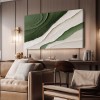 Serene Layers – Textured Green & White Oil Painting | Modern Wall Art
