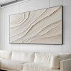 Serene Sand Waves-Minimalist Textured abstract Canvas Painting for neutral modern decor