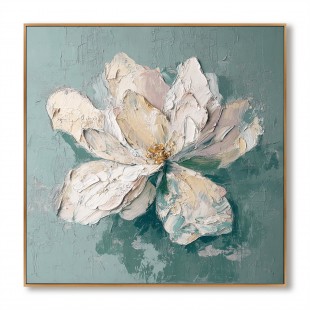 Soft Bloom Study – Hand-Painted Floral Wall Art with Textured Oil Brushwork for Modern Home Decor