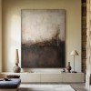 Soft Divide – Wabi-Sabi Textured abstract Wall Art with Gentle Horizon