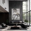 Spirit of Motion – Textured abstract Horse Oil Painting, Modern Animal Wall Art for Living Room or Office