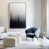 Stardust Veil : Textured abstract Art with Black, White & Grey Gradient - Minimalist Wall Decor, Modern Accent for Contemporary Interior