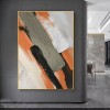 Striking Earthy - Large Textured abstract Vertical Canvas Wall Art: Orange, Black & Gray Brushstroke Decor for Modern Interiors