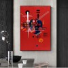 Submerged in Red-abstract Geometric Oil Painting for Modern Interiors