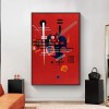 Submerged in Red-abstract Geometric Oil Painting for Modern Interiors