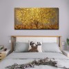 Summer-Golden tree Textured Oil Painting - abstract Landscape Wall Art Decor