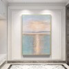 Sunbeam Surface-Luxury Vertical abstract Textured Seascape Painting for Modern Decor